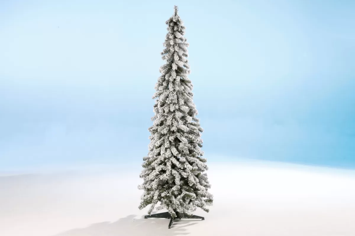 DecoWoerner Sapin Artificiel étroit, Enneigé 210 Cm