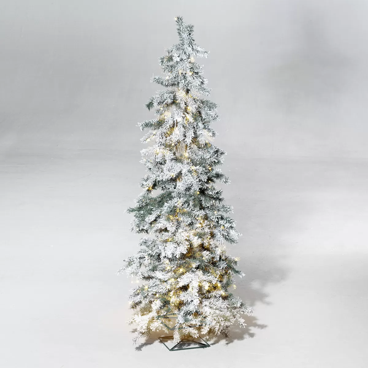 DecoWoerner Sapin D'hiver, Sapin Artificiel En Luvi Enneigé Avec Lumière LED, 160 Cm