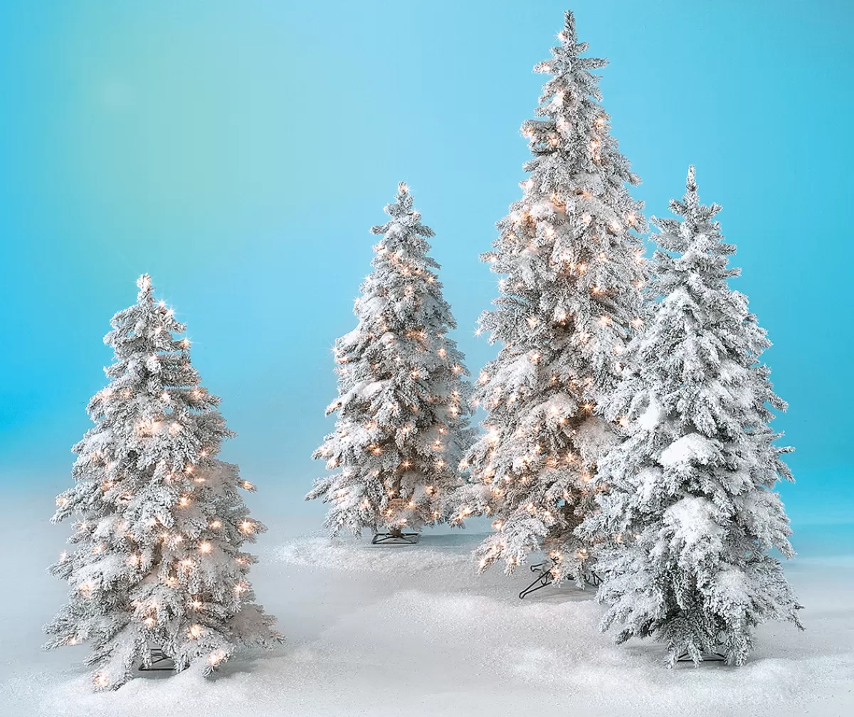 DecoWoerner Sapin D'hiver, Sapin Artificiel En Luvi Enneigé Avec Lumière LED, 160 Cm