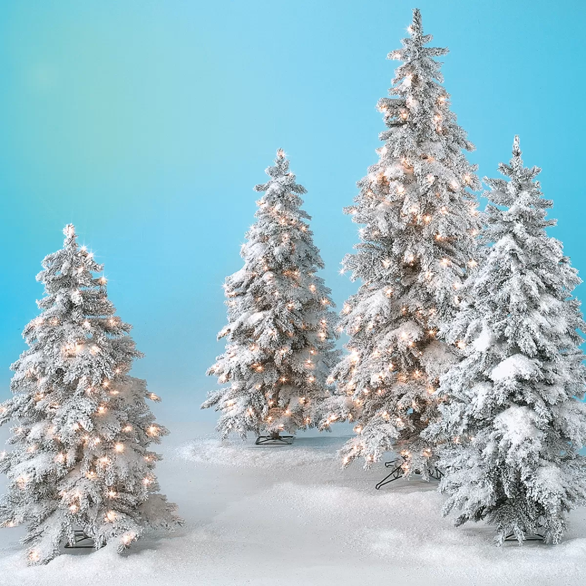 DecoWoerner Sapin D'hiver, Sapin Artificiel En Luvi Enneigé Avec Lumière LED, 210 Cm