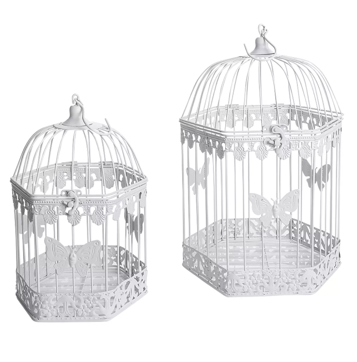 DecoWoerner Set Décoratif De Cages à Oiseaux 2 Pcs. 48x26x23 Cm / 41x21x18 Cm