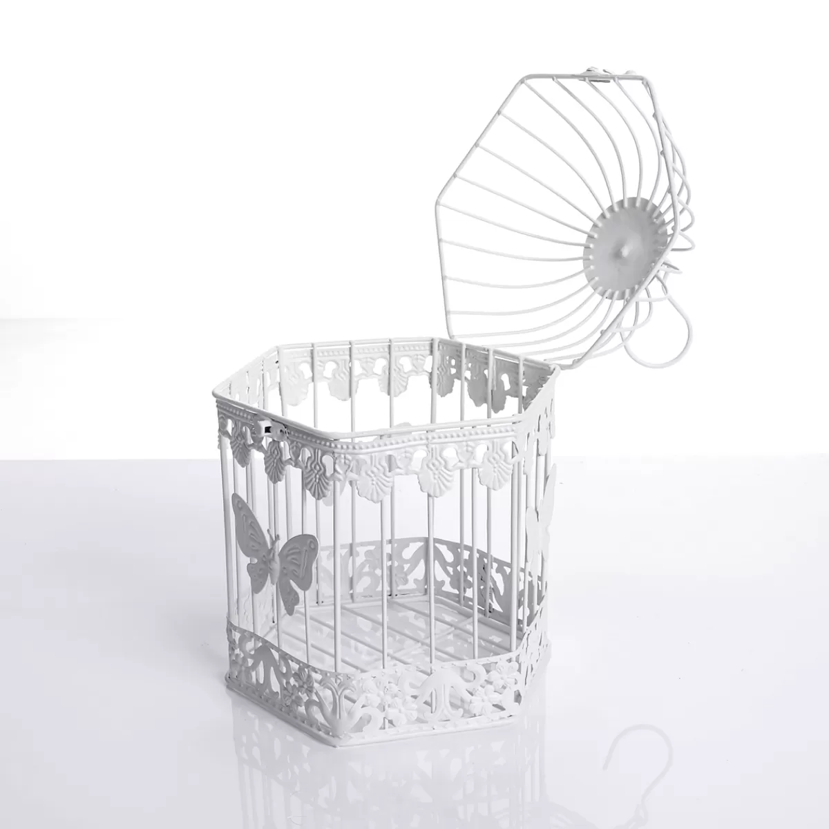 DecoWoerner Set Décoratif De Cages à Oiseaux 2 Pcs. 48x26x23 Cm / 41x21x18 Cm