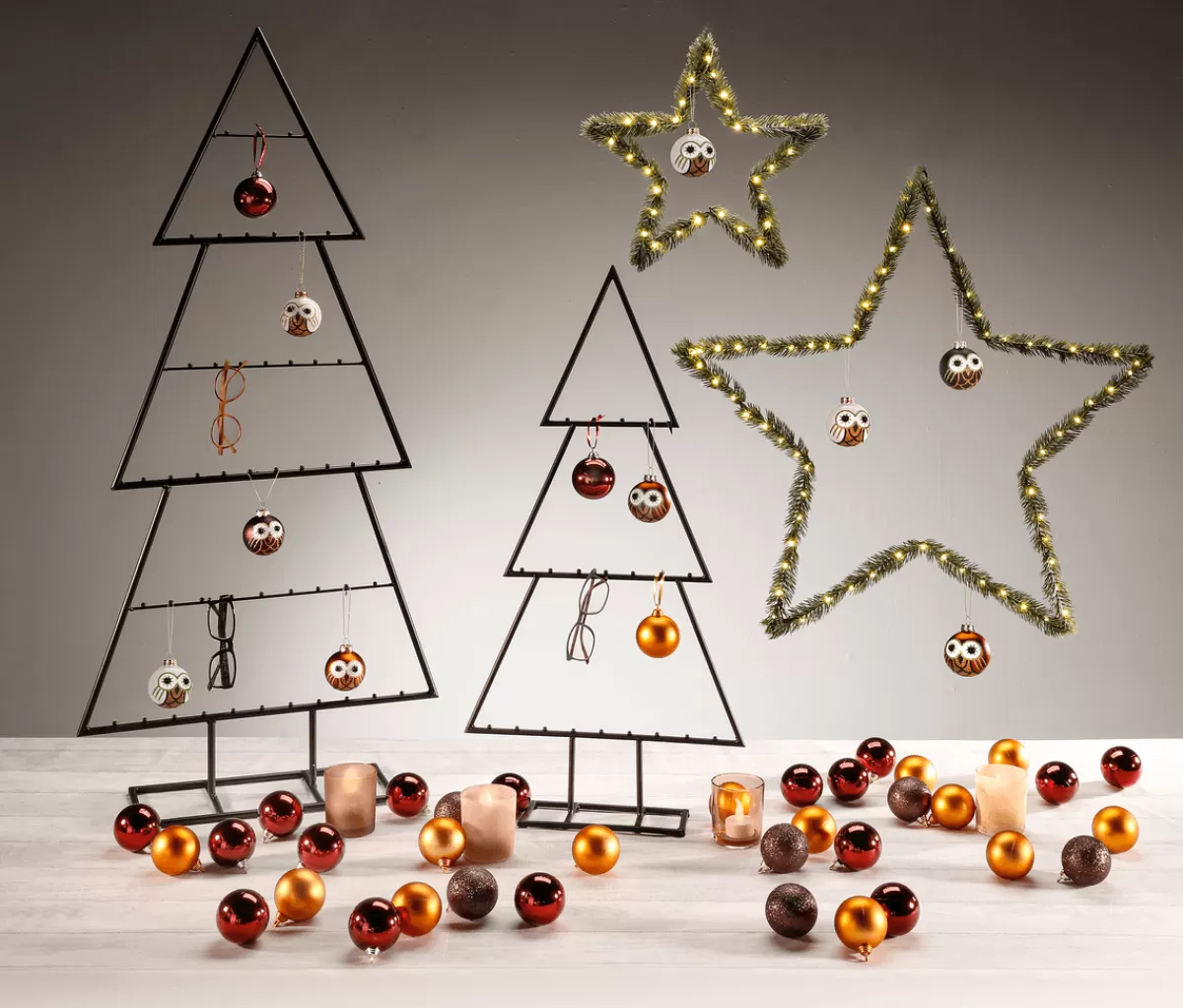 DecoWoerner Set De 4 Porte-bougies à Réchaud En Verre Brun 7 X 8 Cm