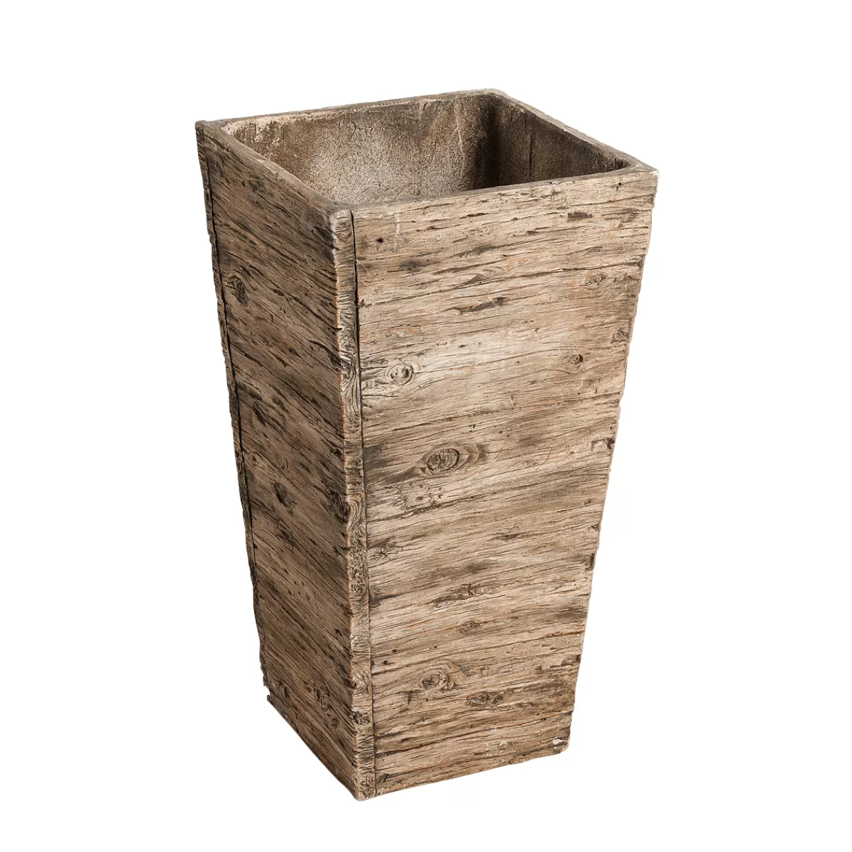 DecoWoerner Set De Bacs à Plantes En Fibre De Verre , Imitation Bois 50, 65, 75 Cm De Haut