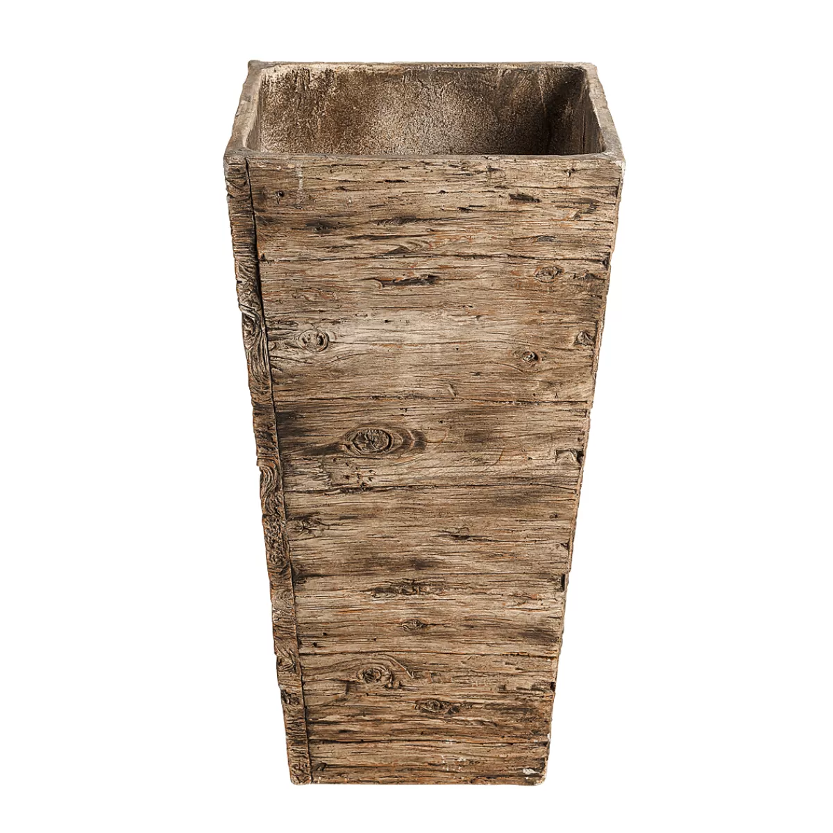 DecoWoerner Set De Bacs à Plantes En Fibre De Verre , Imitation Bois 50, 65, 75 Cm De Haut