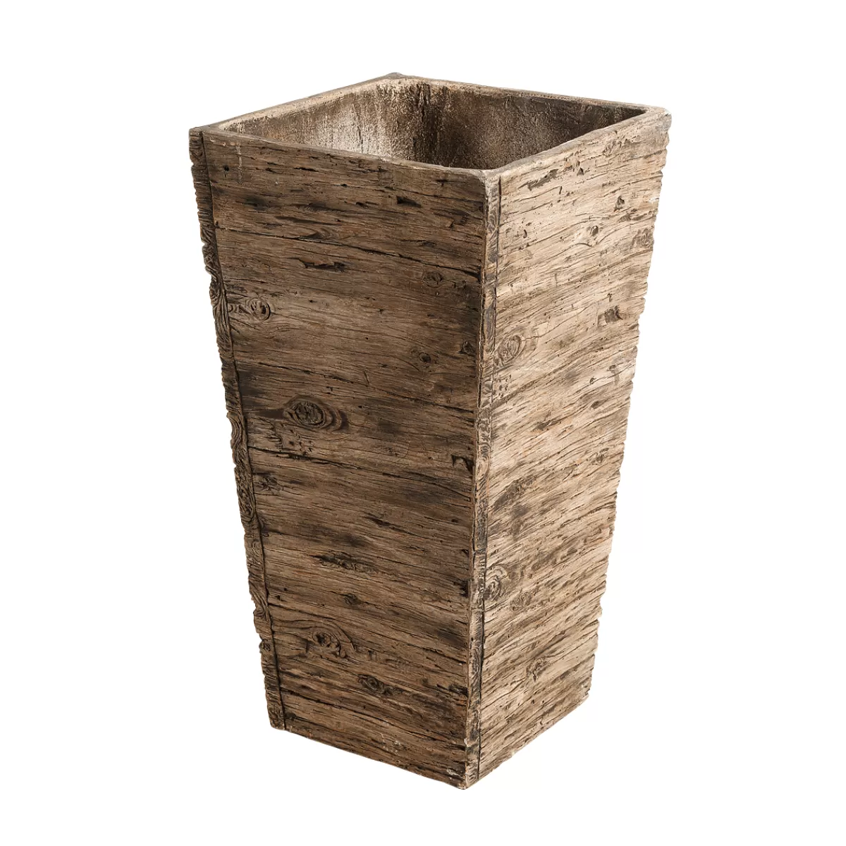 DecoWoerner Set De Bacs à Plantes En Fibre De Verre , Imitation Bois 50, 65, 75 Cm De Haut