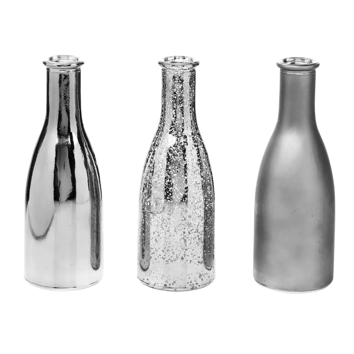 DecoWoerner Set De Vases-bouteilles En Verre 3 Pièces 6,5 X 19 Cm