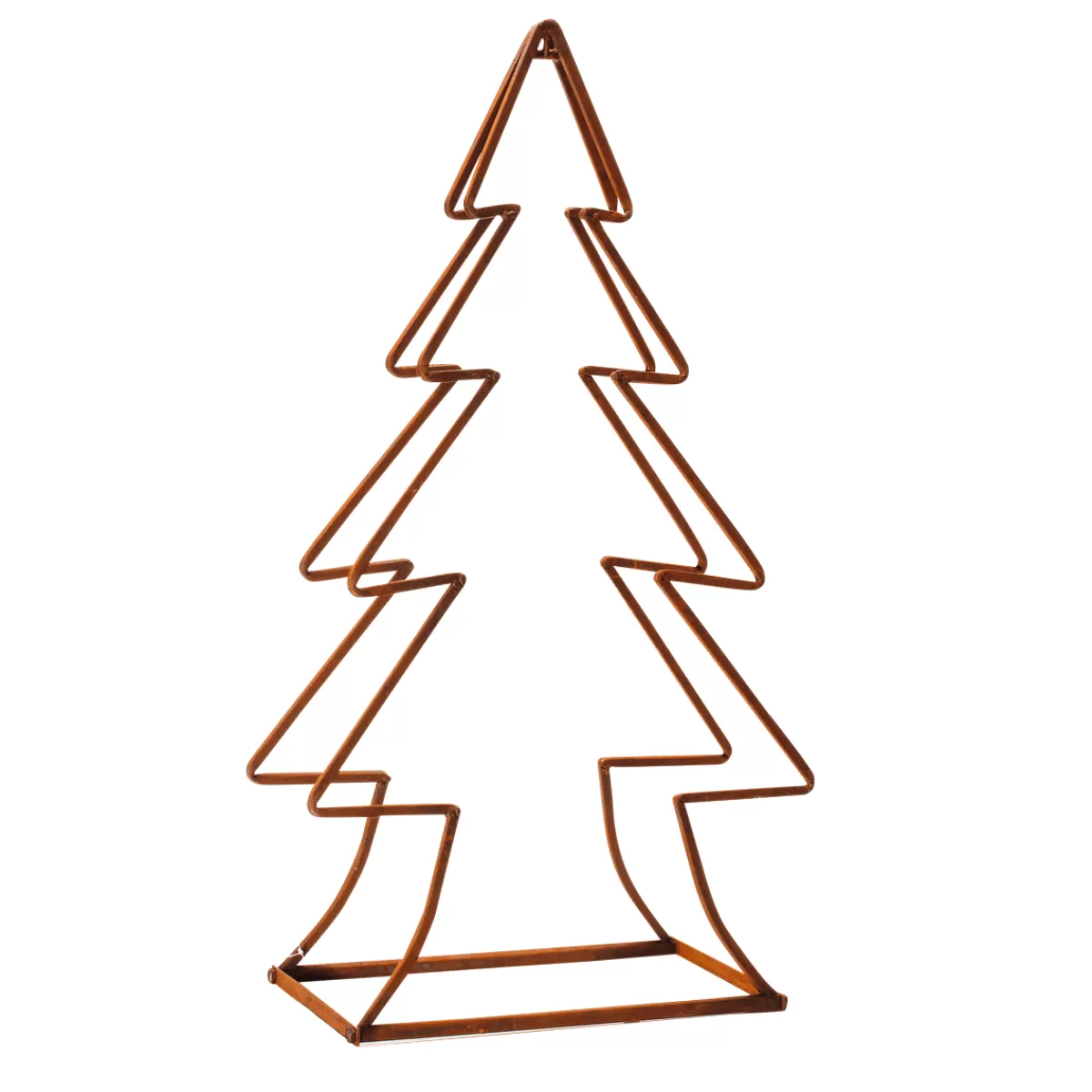 DecoWoerner Silhouette De Sapin En Métal Avec Patine Rouille Noble 49 X 23 X 90 Cm Brun