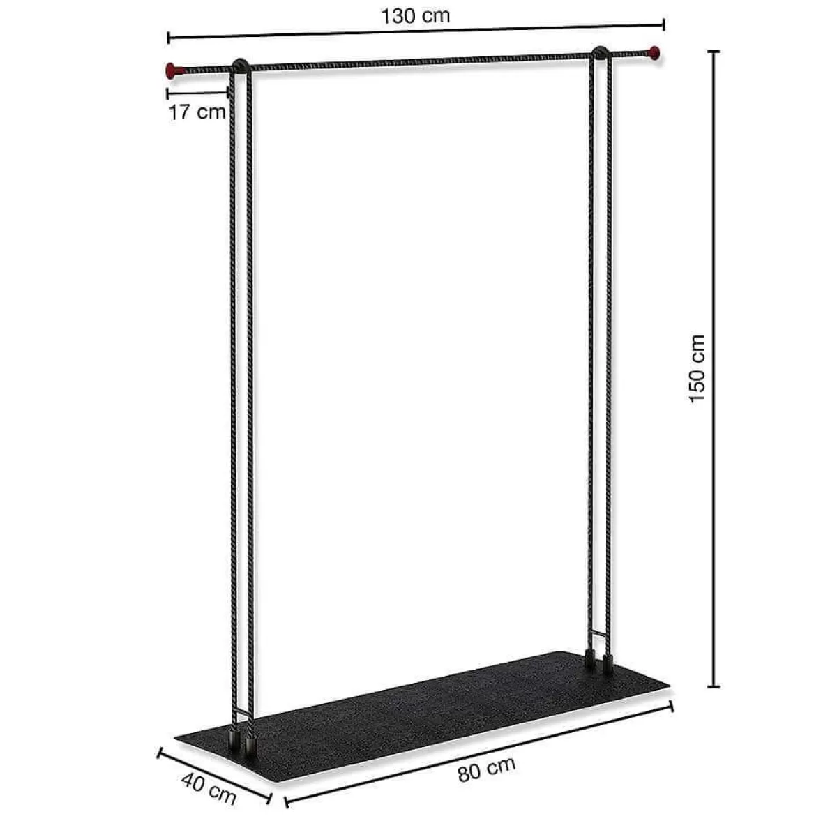 DecoWoerner Stand De Vêtements LOFT, 130 X 150 Cm