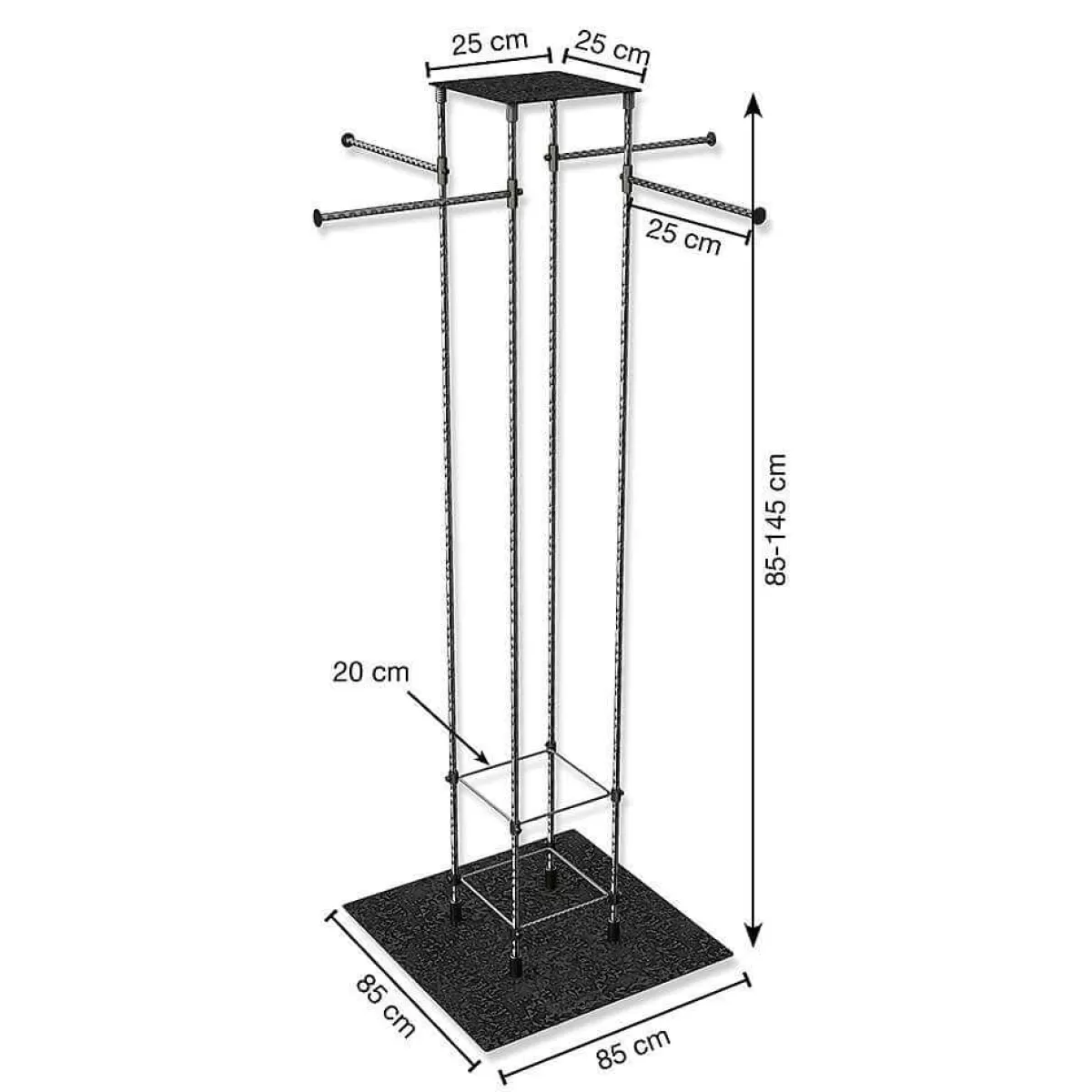 DecoWoerner Stand De Vêtements LOFT, 85 - 145 Cm