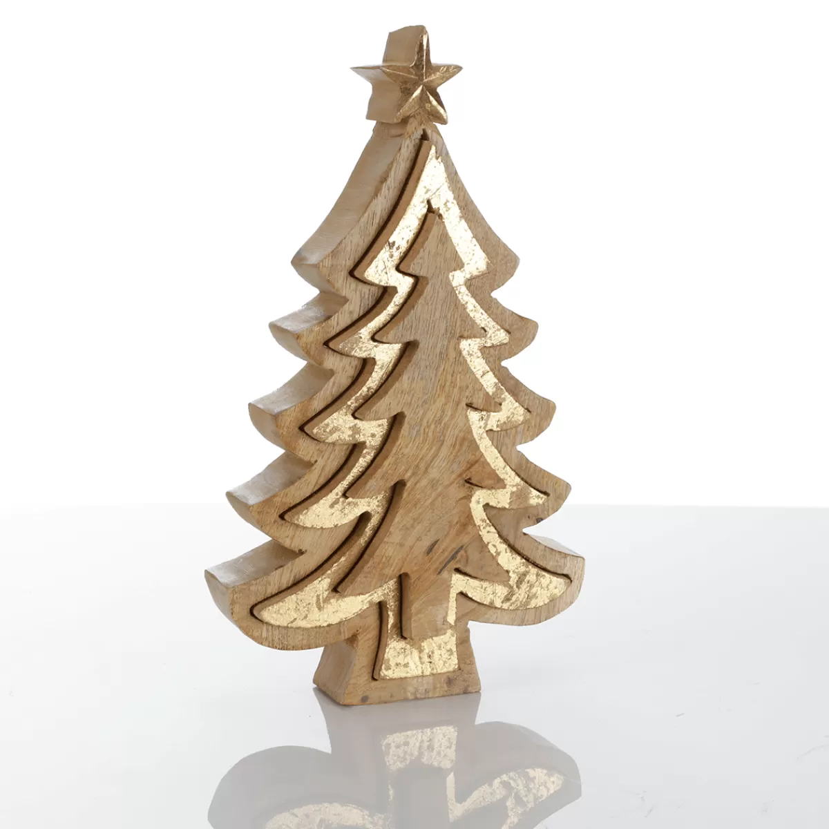 DecoWoerner Suppt En Bois "Sapin" De 26 Cm De Haut