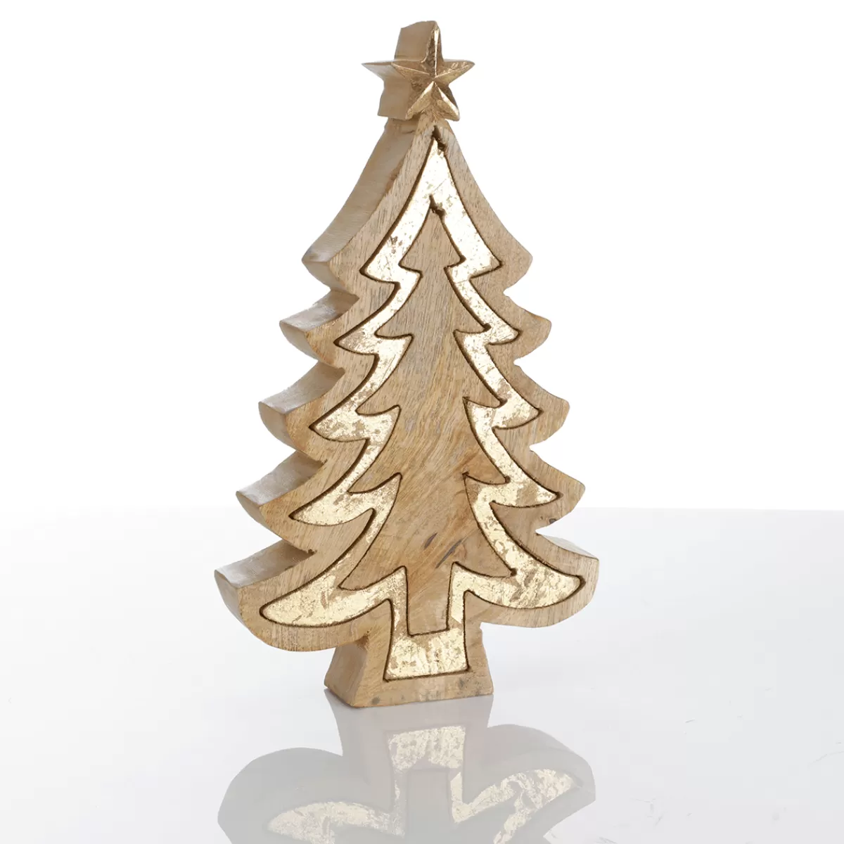 DecoWoerner Suppt En Bois "Sapin" De 26 Cm De Haut