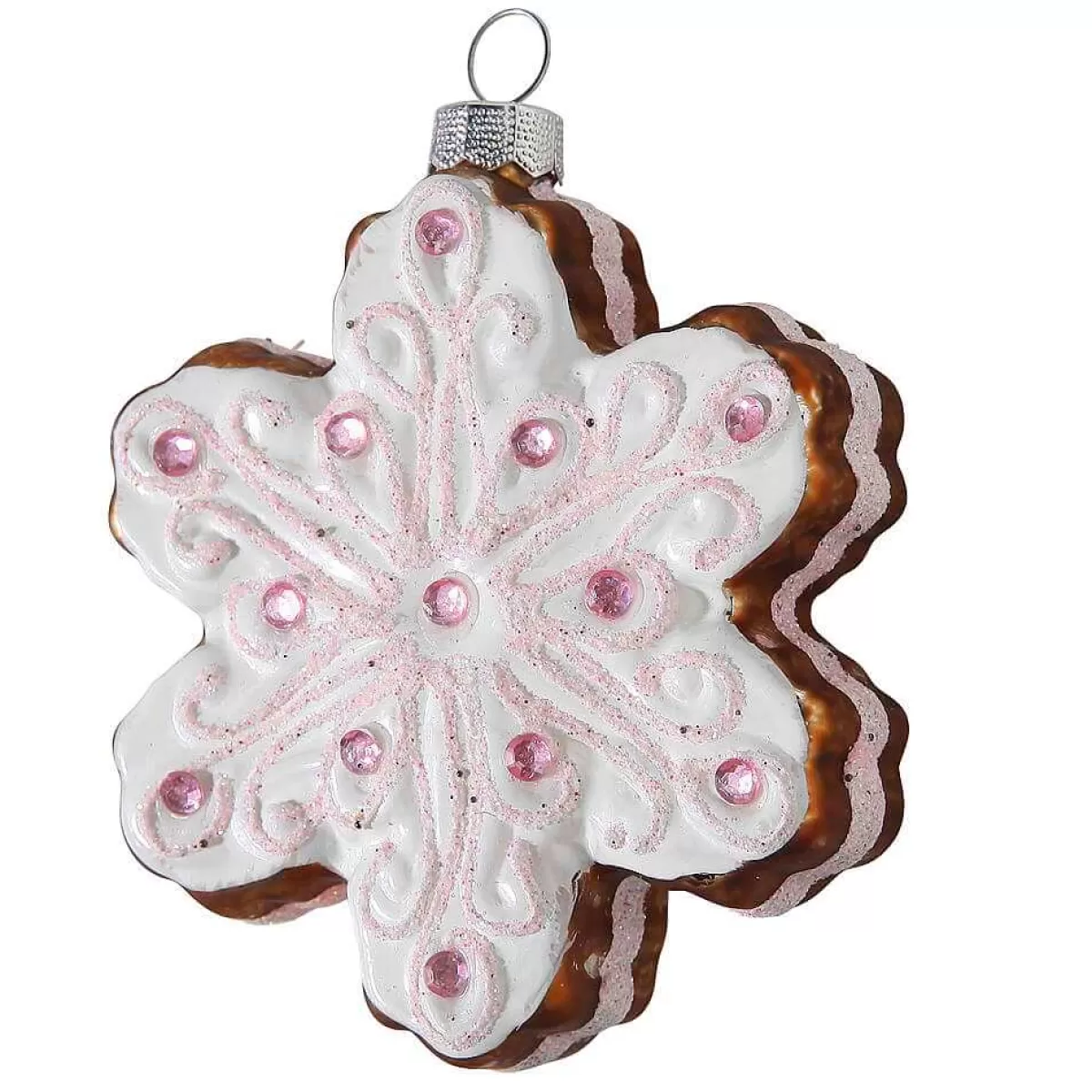 DecoWoerner Suspension Arbre De Noël "Flocon De Neige" 9,5 Cm