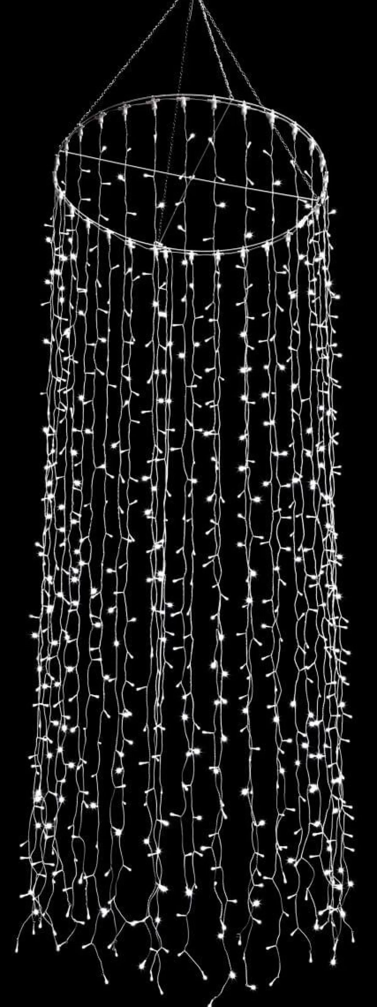 DecoWoerner Suspension Chaînes Lumineuses LED, Lumière he, 500 Cm, Ø 100 Cm