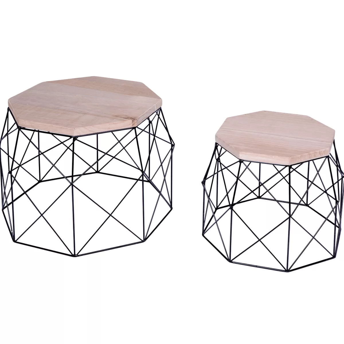 DecoWoerner Table D'appoint "Hexagone" Lot De 2