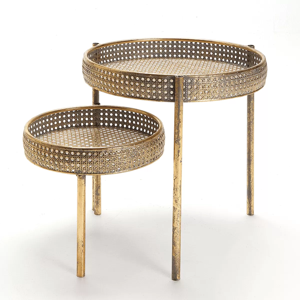 DecoWoerner Table Métallique Tressée Viennoise 68,5x41,5x38,5cm