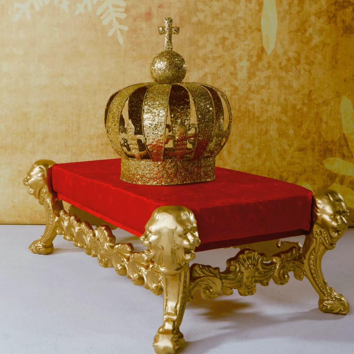 DecoWoerner Tabouret "Baroque", Rouge-doré