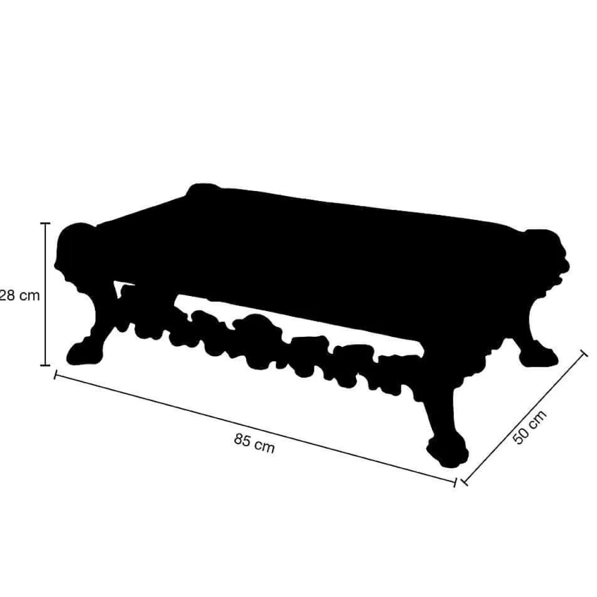 DecoWoerner Tabouret Long. 85 Cm