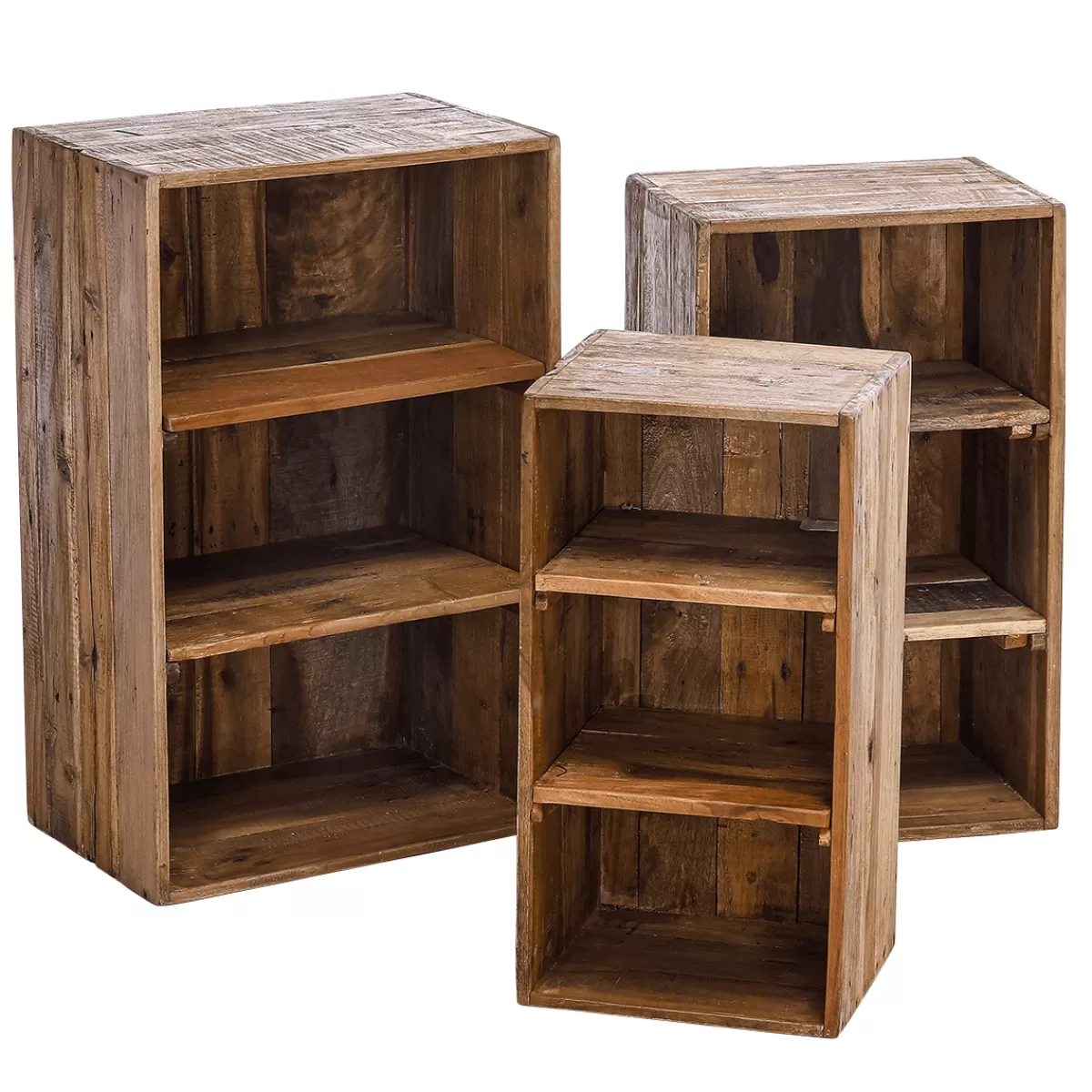 DecoWoerner Étagères Décoratives En Bois 3 Pièces, 50 Cm, 65 Cm, 70 Cm De Haut