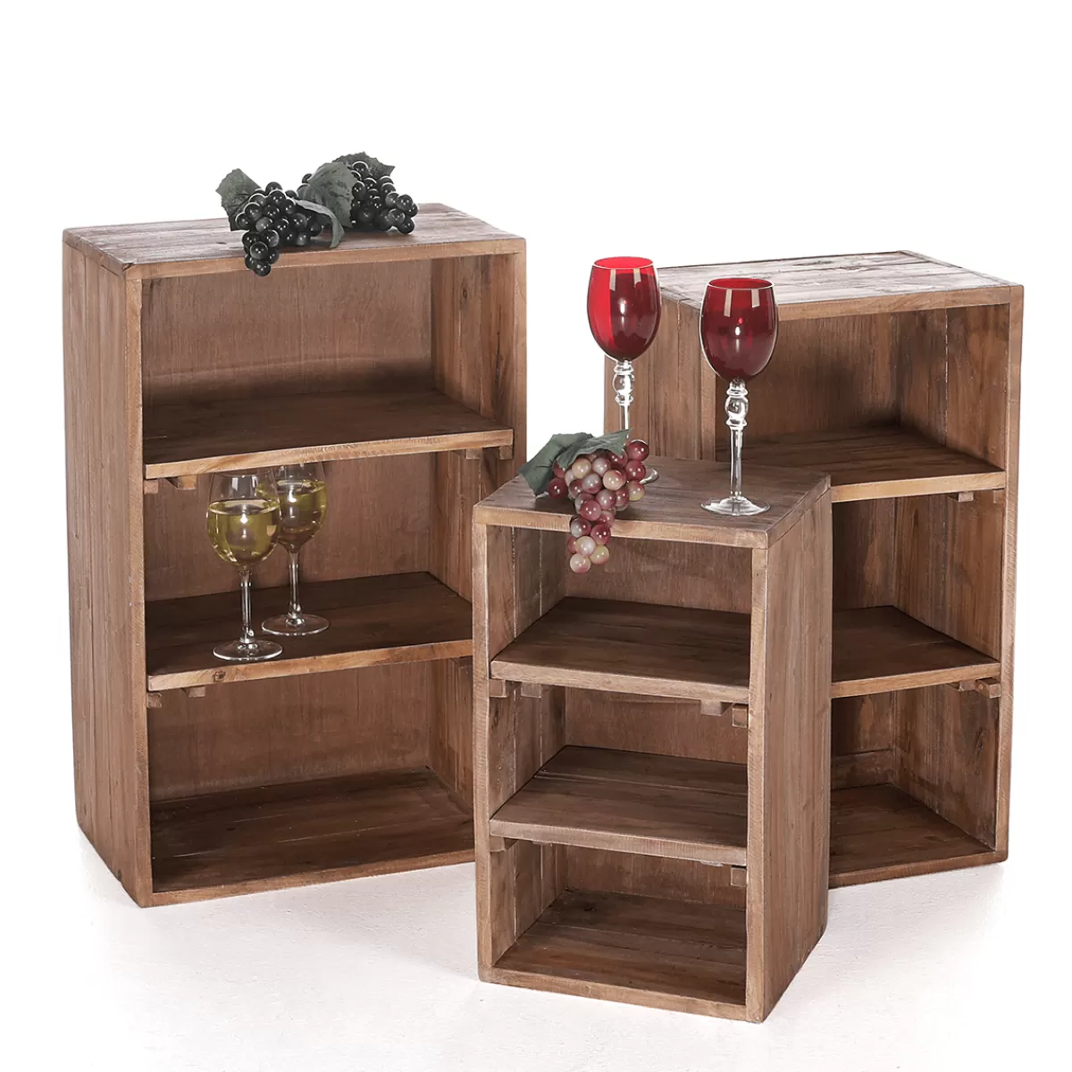 DecoWoerner Étagères Décoratives En Bois 3 Pièces, 50 Cm, 65 Cm, 70 Cm De Haut