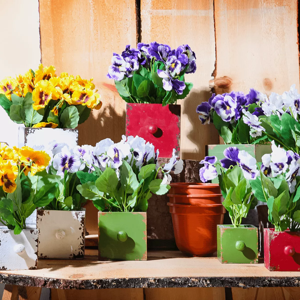 DecoWoerner Tiroir De Pots De Plantes 3 Pcs. 9-15 Cm