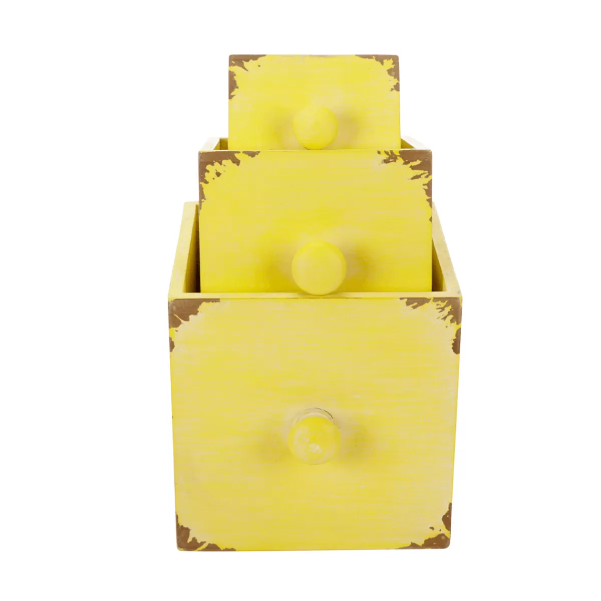 DecoWoerner Tiroirs En Bois Rustique 3 Pièces 9 X 12 X 15 Cm