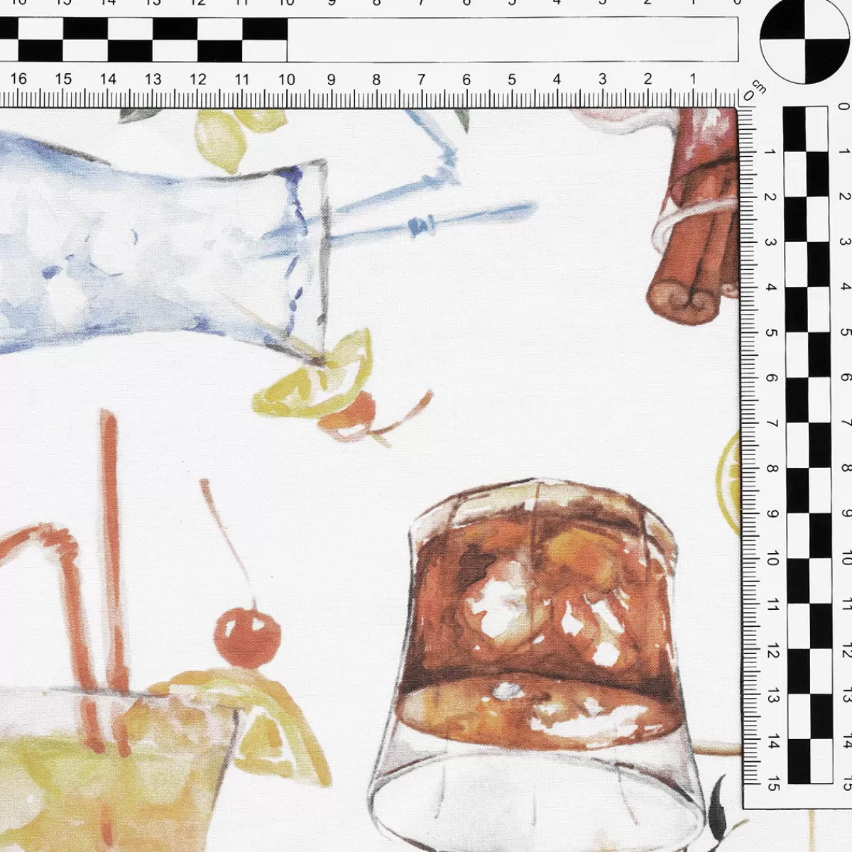 DecoWoerner Tissu Décoratif à Motif Cocktail, Largeur 150 Cm