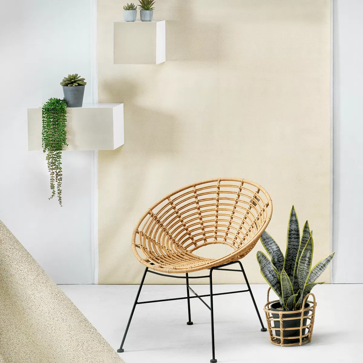 DecoWoerner Tissu De Sable Avec Imitation Sable, Larg. 135 Cm, 10 M