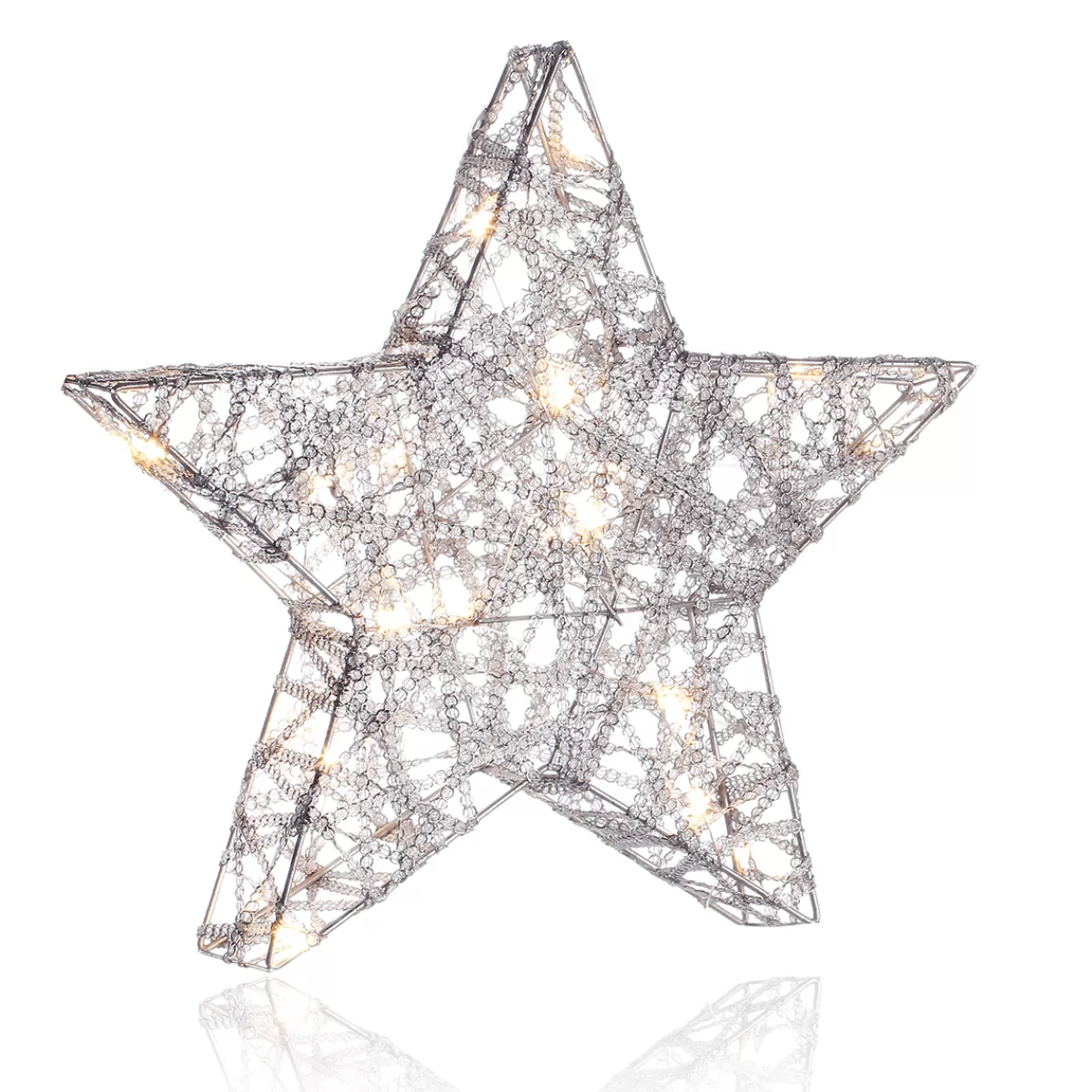 DecoWoerner Étoile Décorative En Métal à LED 30 Cm Fonctionnant Sur Piles