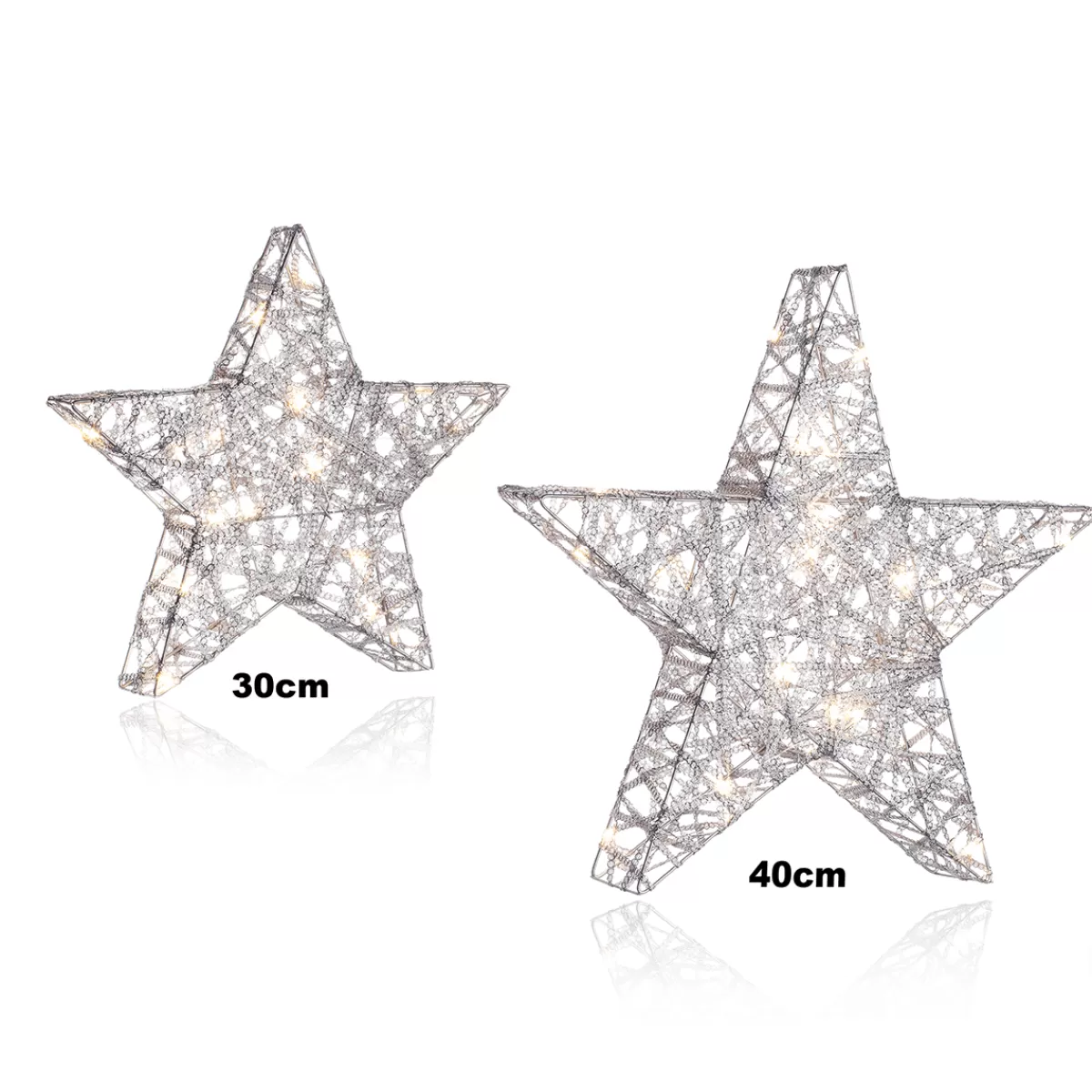 DecoWoerner Étoile Décorative En Métal à LED 30 Cm Fonctionnant Sur Piles