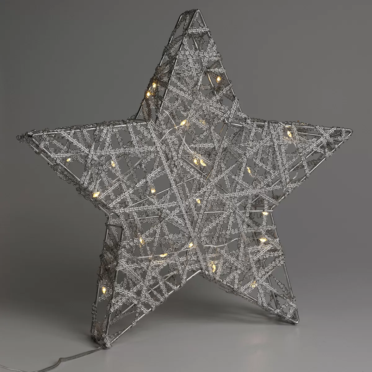 DecoWoerner Étoile Décorative En Métal à LED 30 Cm Fonctionnant Sur Piles