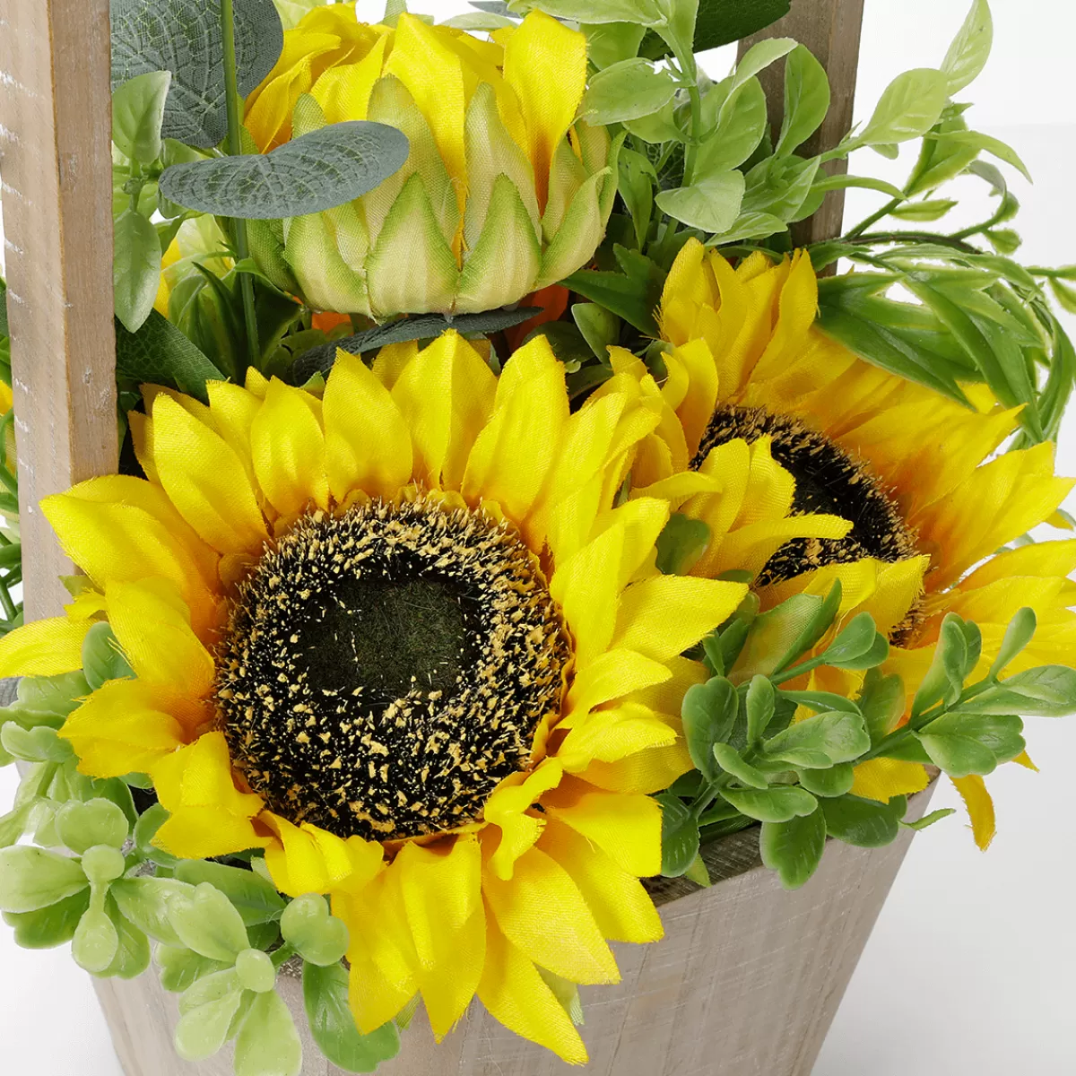 DecoWoerner Tournesols Artificiels En Corbeille 31 Cm