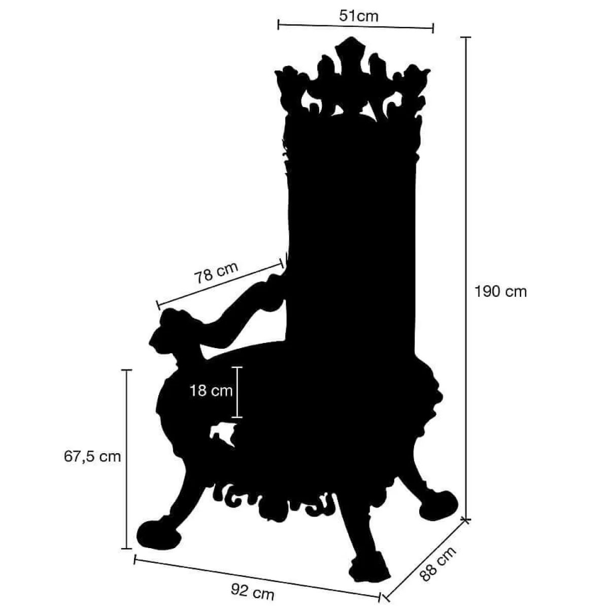 DecoWoerner Trône 190 Cm