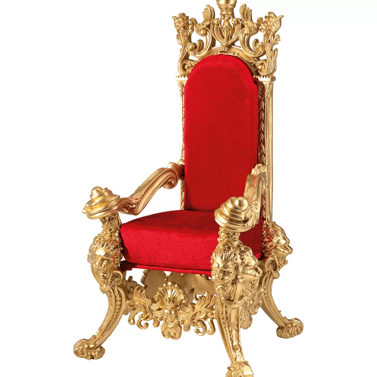 DecoWoerner Trône "Baroque", Haut. 190 Cm, Or-rouge