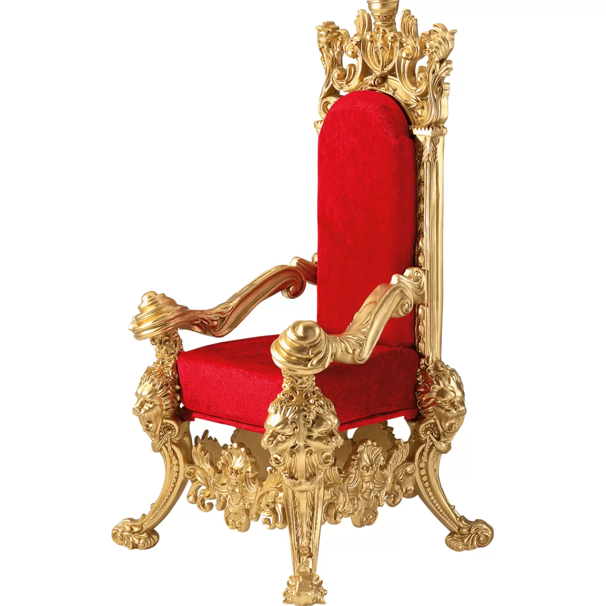 DecoWoerner Trône "Baroque", Haut. 190 Cm, Or-rouge