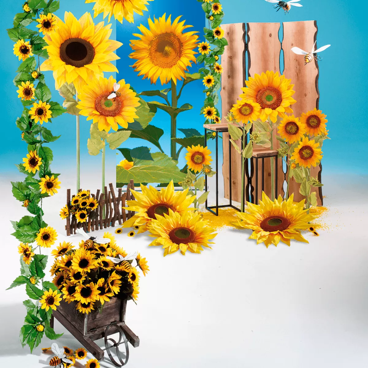 DecoWoerner Tête De Fleur Déco Tournesol, 60 Cm Ø