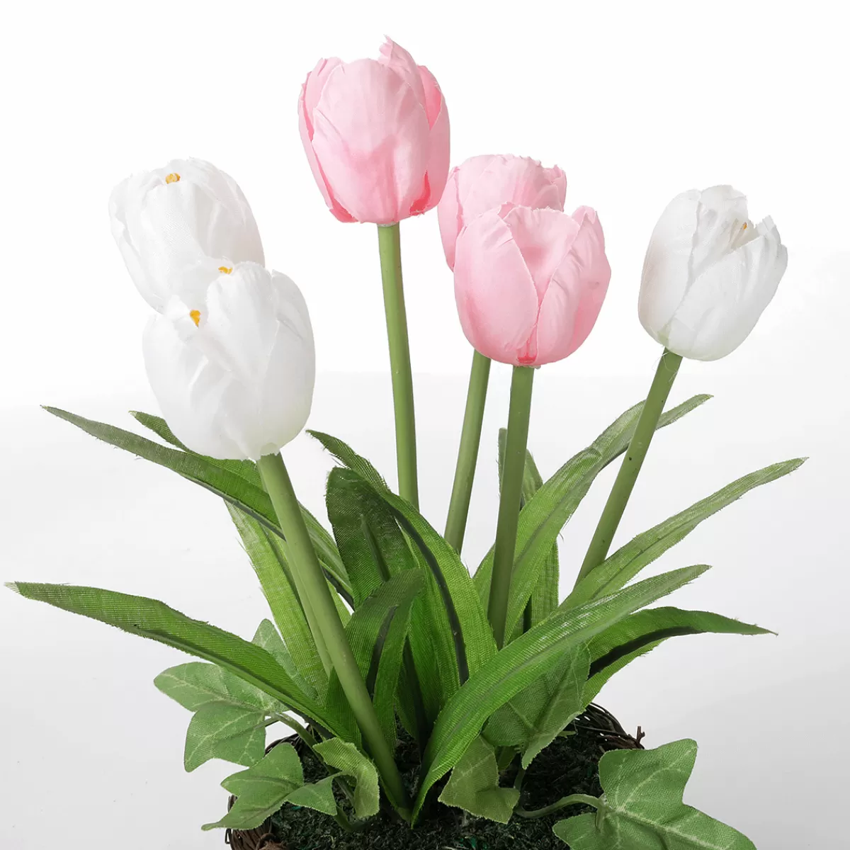 DecoWoerner Tulipes Artificielles En Corbeille , 20 Cm