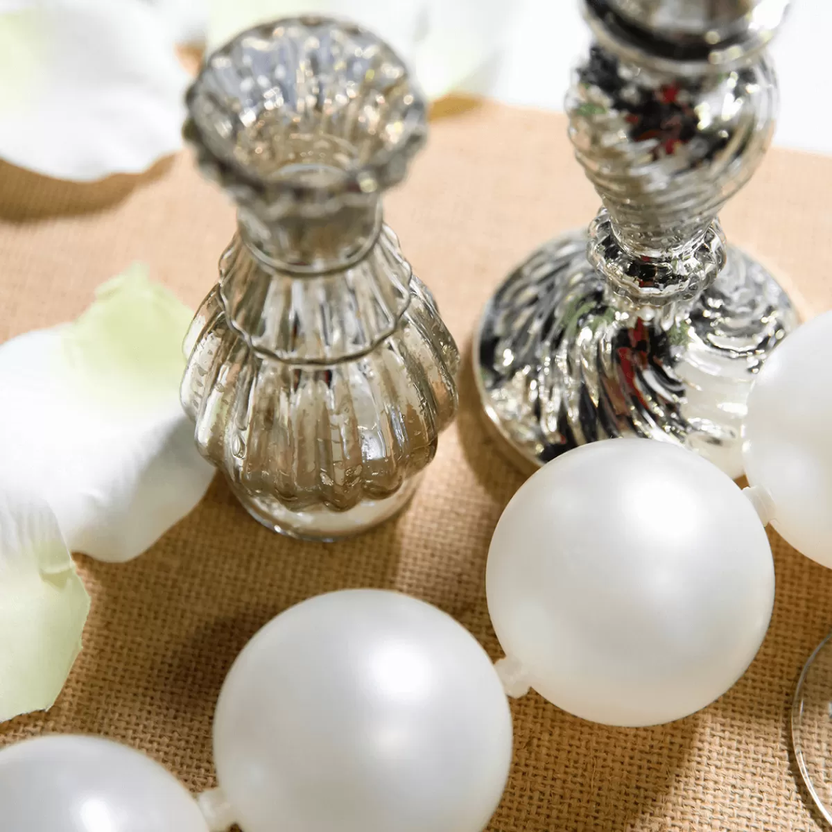 DecoWoerner Vases En Pour Décoration De Table Avec Plateau, 8 Pièces