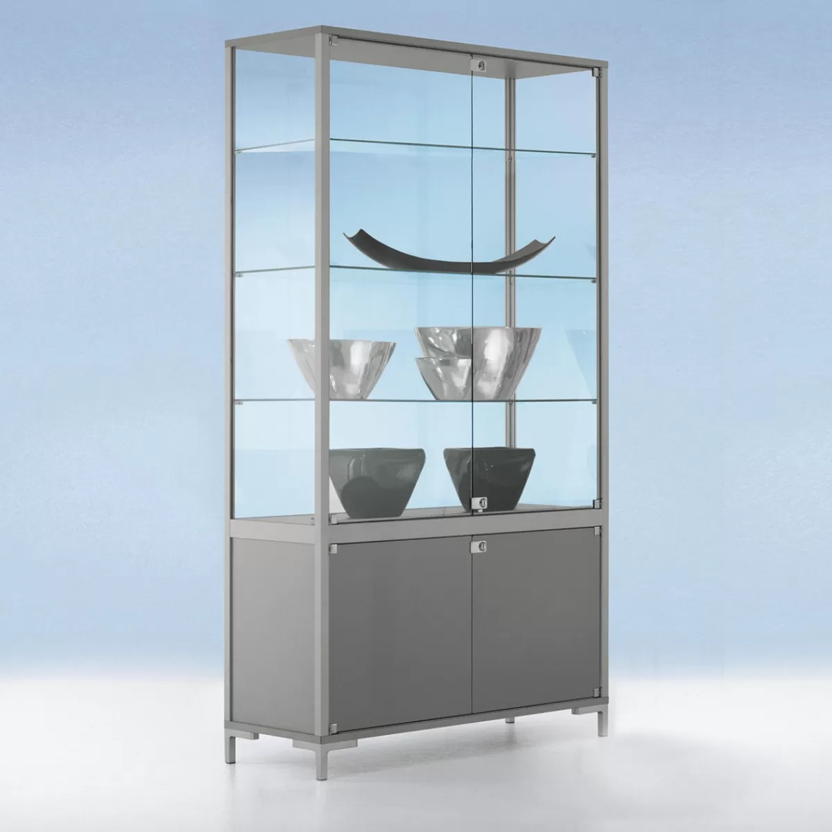 DecoWoerner Vitrine Avec Compartiment De Rangement 186 X 100 X 40 Cm