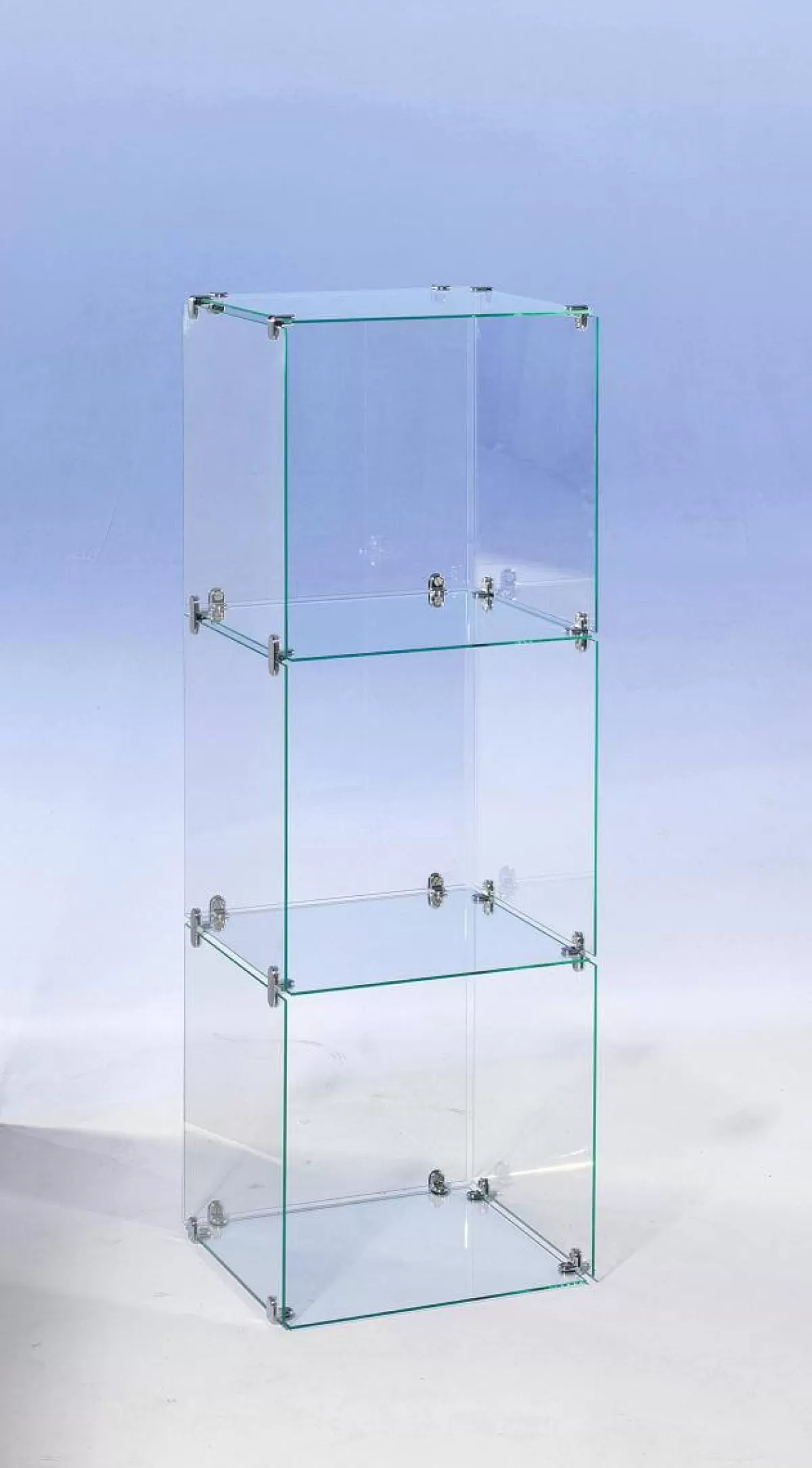 DecoWoerner Vitrine En Verre Cube à Monter Soi-même, Avec Panneaux Arrière, Haut. 124 Cm