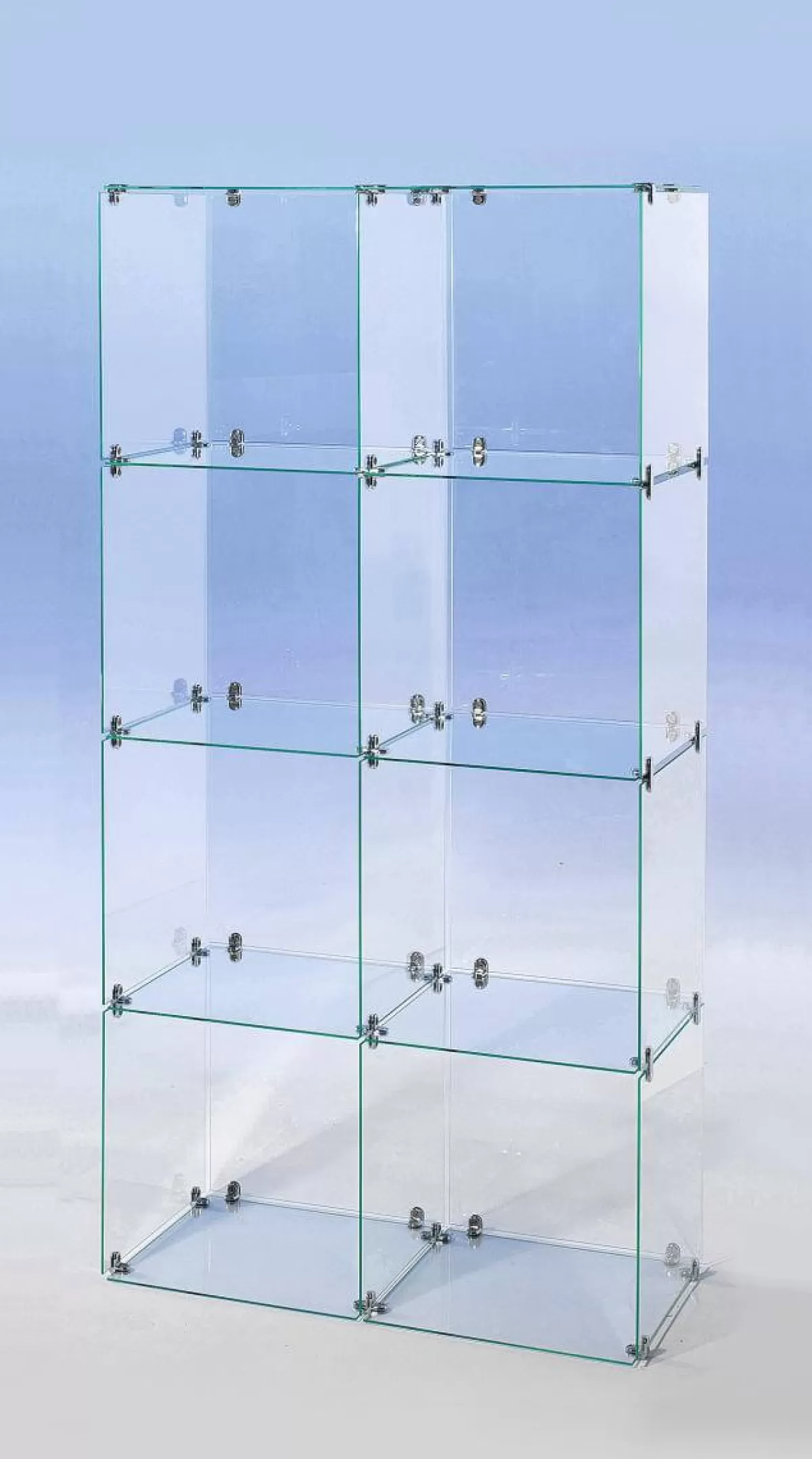 DecoWoerner Vitrine En Verre Cube à Monter Soi-même, Avec Panneaux Arrières Haut. 165 Cm
