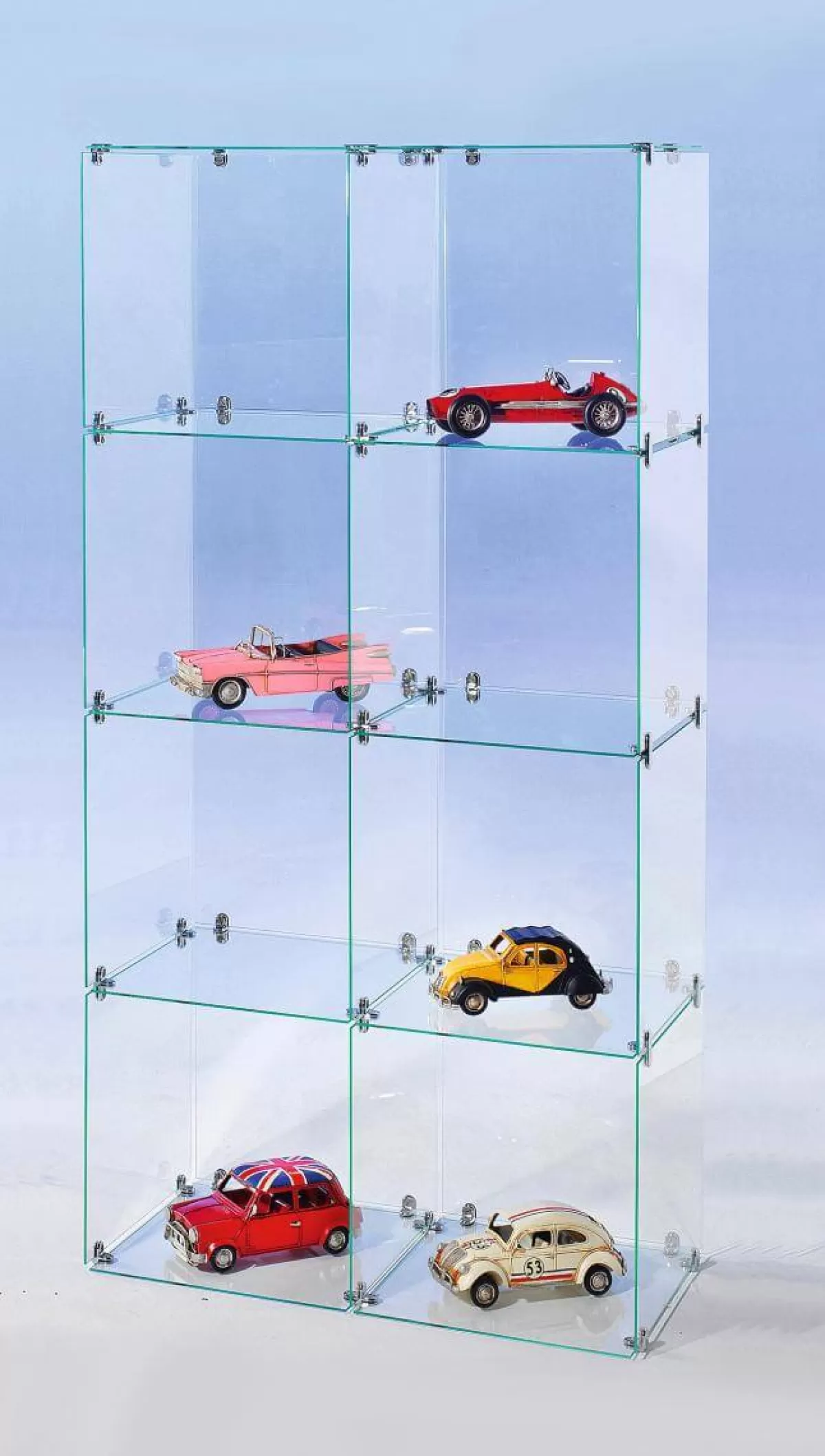 DecoWoerner Vitrine En Verre Cube à Monter Soi-même, Avec Panneaux Arrières Haut. 165 Cm