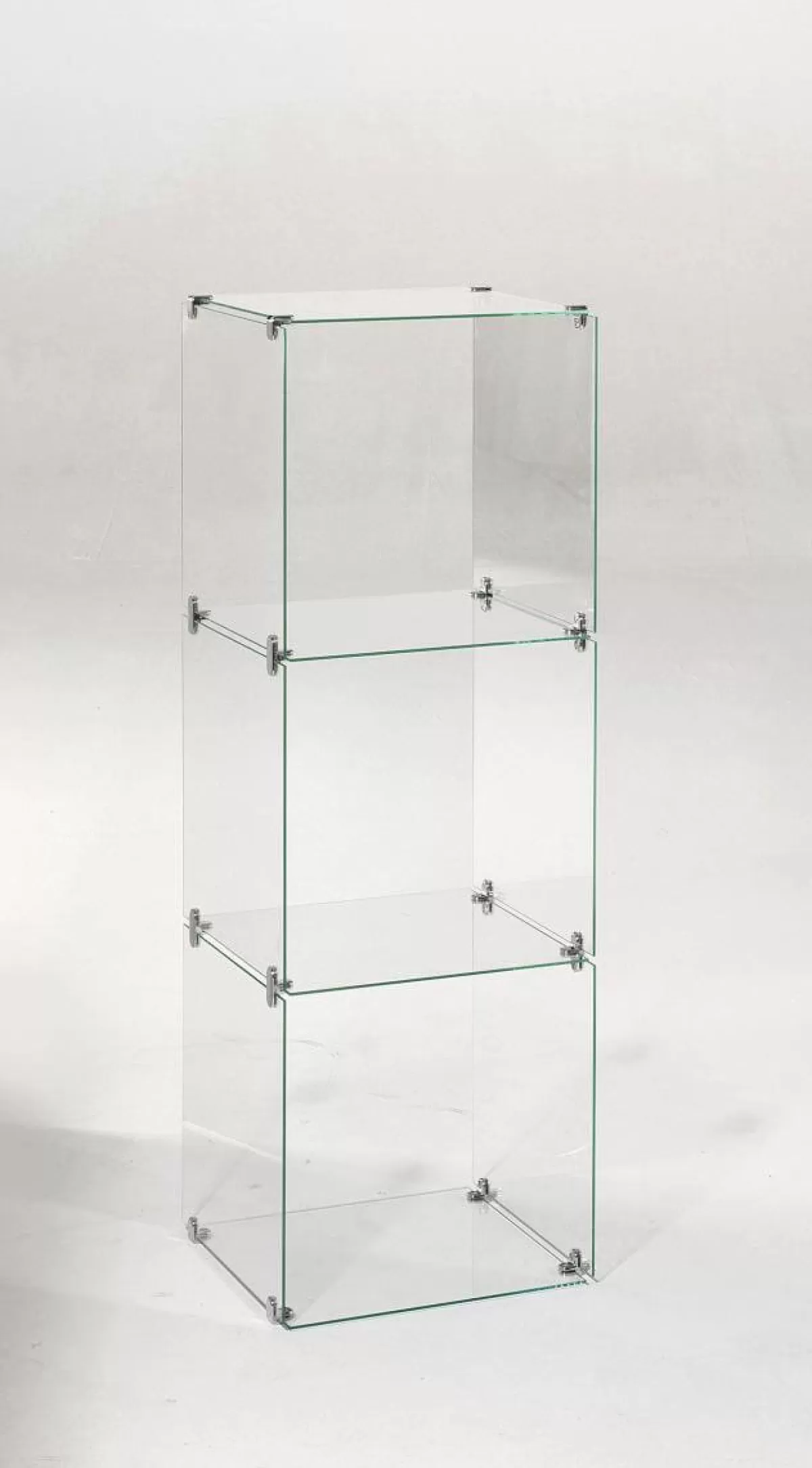 DecoWoerner Vitrine En Verre Cube à Monter Soi-même, Sans Panneaux Arrières, Haut. 124 Cm