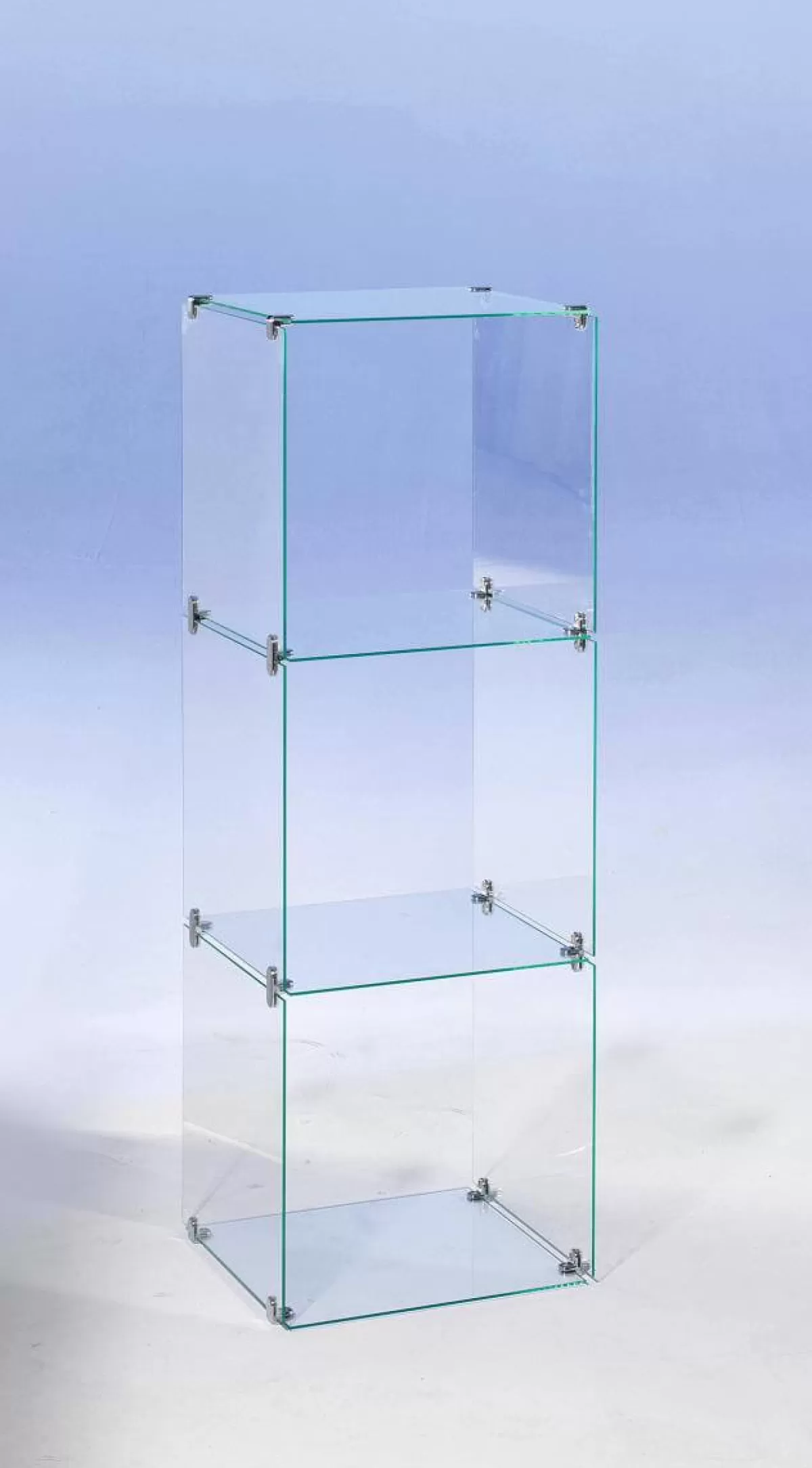 DecoWoerner Vitrine En Verre Cube à Monter Soi-même, Sans Panneaux Arrières, Haut. 124 Cm