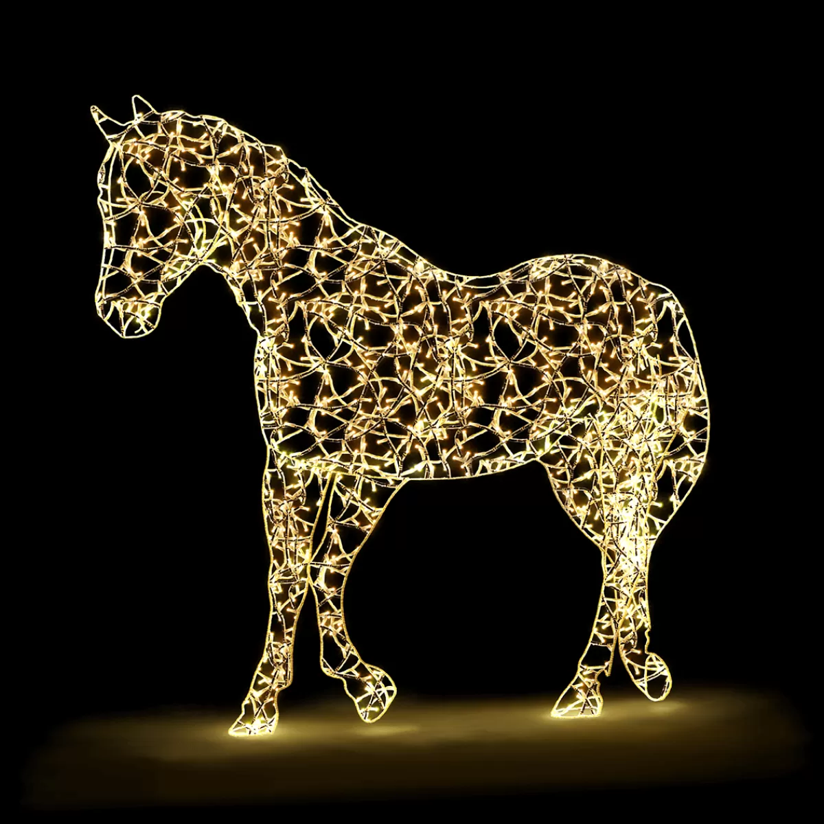 DecoWoerner XXL Objet Lumineux LED Cheval Courant à L'extérieur